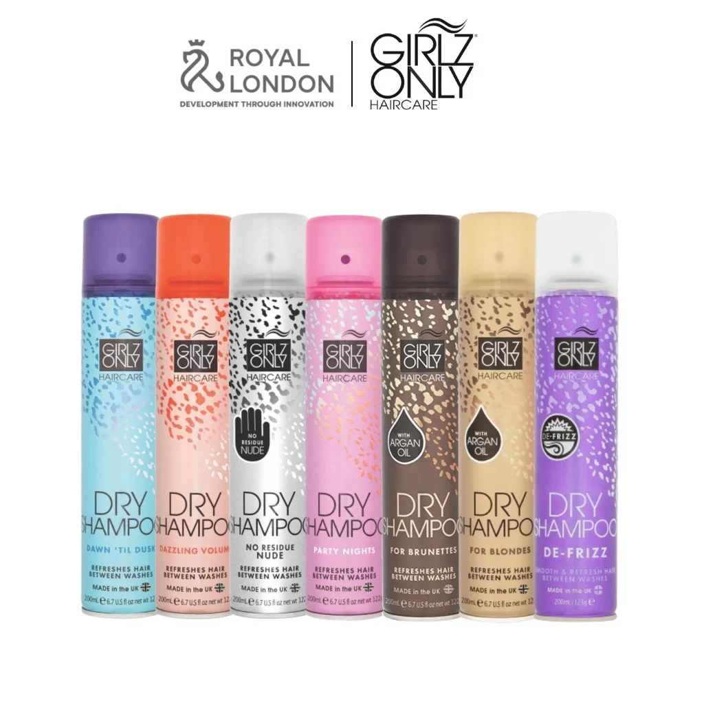 Dầu Gội Khô Girlz Only Dry Shampoo (Party Nights/ Dawn Til Dusk/ Dazzling Volume/ No Residue Nude)